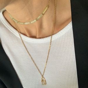 Real quartz Necklace handmade golf chain 18 k